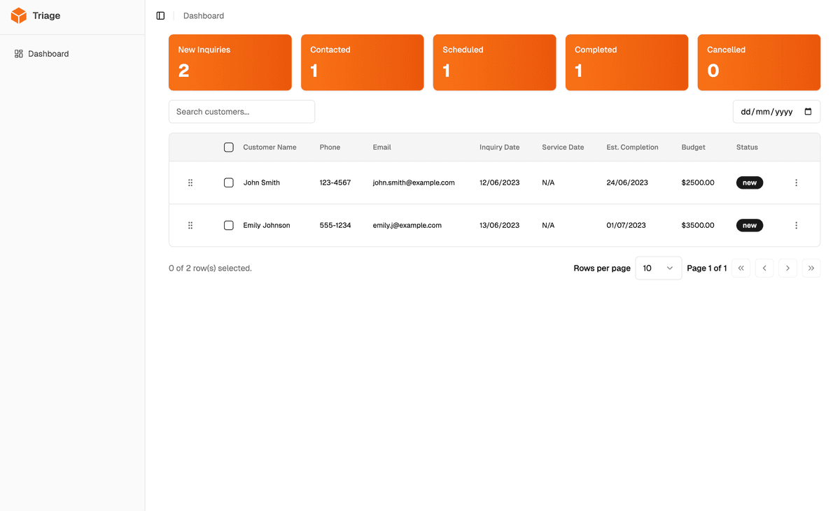 Spaak Dashboard